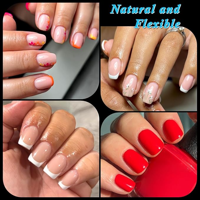 510pc Extra Short Square Nail Tips, Soft Gel Nail Tip Square Fake Nails Artificial Fingernail, 15 Sizes Full Cover Clear Press on Nail Short Acrylic Nails Tips for Nail Extension, Press Nails Making
