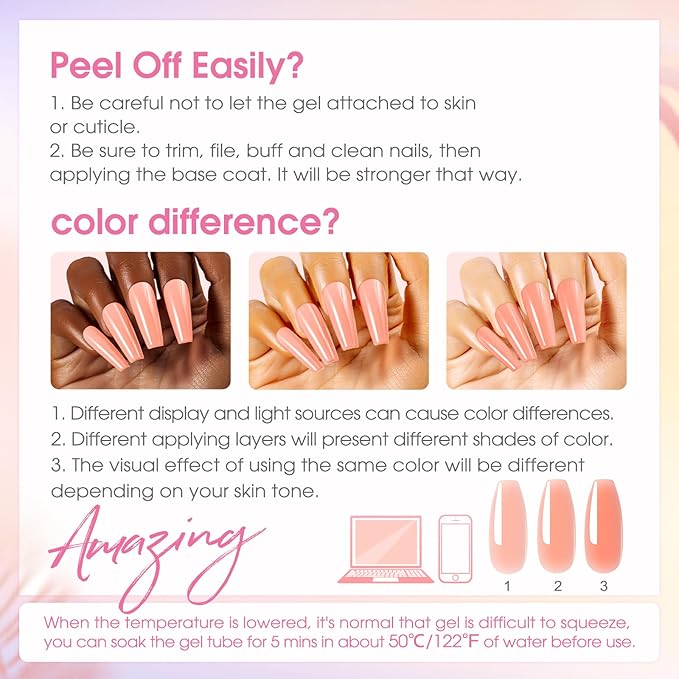 ROSALIND Coloful Poly Nail Gel Kit -34 Colors + Neon Accessories Clear Nude Poly Nails Gel Starter Kit with Mini UV Lamp Slip Solution Fall Colors Halloween Poly Extensions Kit