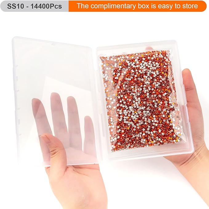 Flatback Rhinestones Bulk, 14400PCS Hyacinth Rhinestones for Clothes DIY Decoration Crafts, Hyacinth, SS10, 2.7-2.9mm