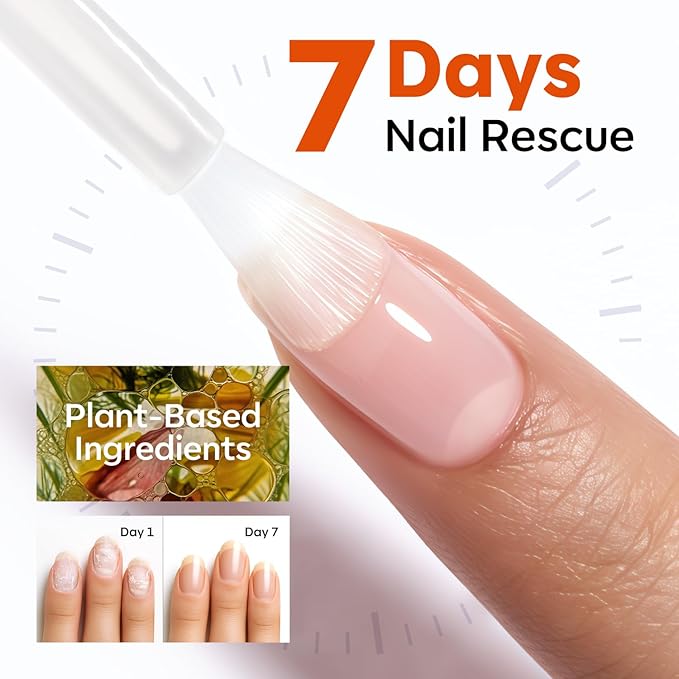 modelones Nail Strengthener and Growth Scented Nail Repair for Damaged Nails Hardener Extra Strong and Growth 3-in-1 Repair Mode Gifts for Women 13.5ml 0.46 Fl Oz