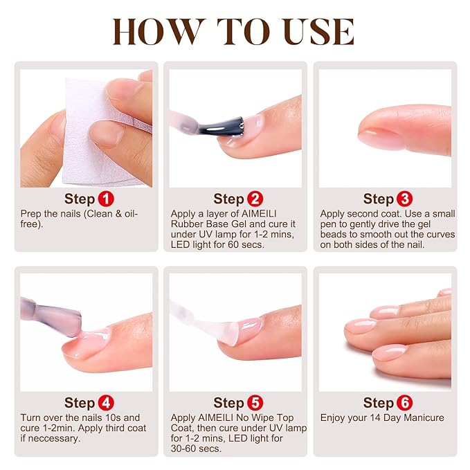 AIMEILI Hema Free Rubber Base Gel For Nails, Soak Off U V LED Clear Sheer Gel Nail Polish, 4 in 1 Nail Strengthen/Enhance/Base Coat/Color - (450) 10ml