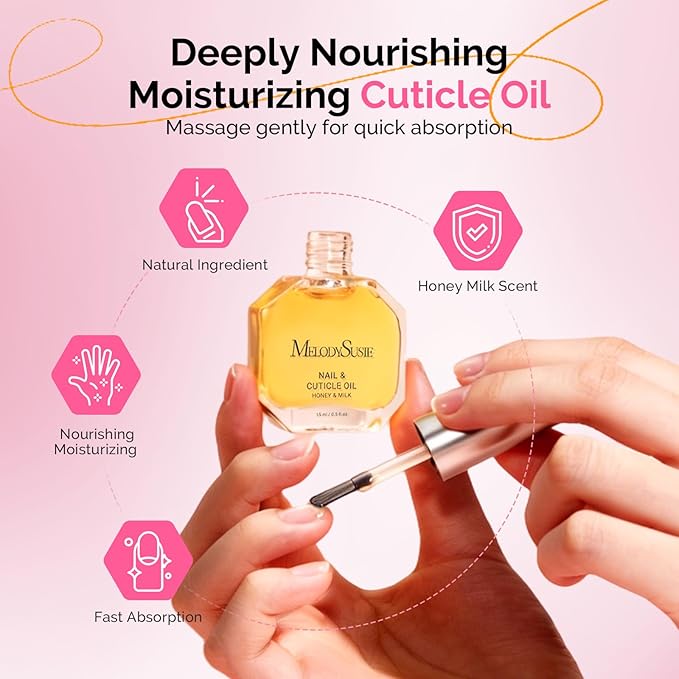 MelodySusie Gel Polish Remover Kit with Cuticle Oil & Liquid Latex Tape & Wipes & Peel Off Manicure Tools, Gel Remover for Nails 2-5 Minutes At Home, No Need Soaking Wrapping