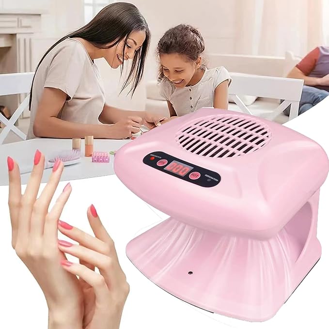 Nail Dryer for Regular Polish 300W 2 in 1 Nail Drying Fan with Auto Sensor Hot and Cold Air Professional Nail Dryer for Manicure Salon and Daily Home Use(Pink)