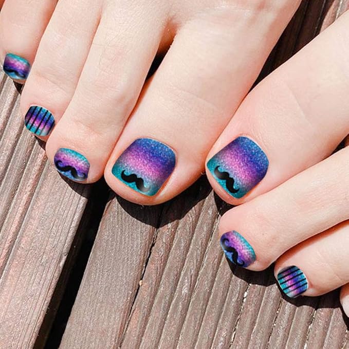 Glitter Nail Stickers for Adult Women 200+ Designs, Self Adhesive Nail Decals Manicure Tip for Fingernails Toenails Summer Party Favors