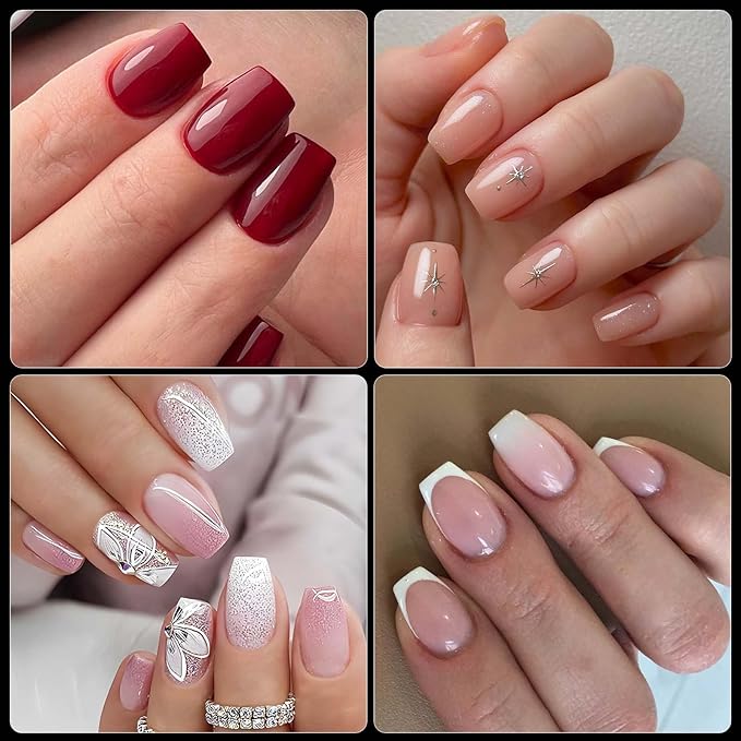300pc Extra Short Coffin Nail Tips, Soft Gel Nail Tip XS Fake Nails Squoval Artificial Fingernail, 15 Sizes Full Cover Clear Press on Nail Short Coffin Acrylic Nails Tips for Nail Extension