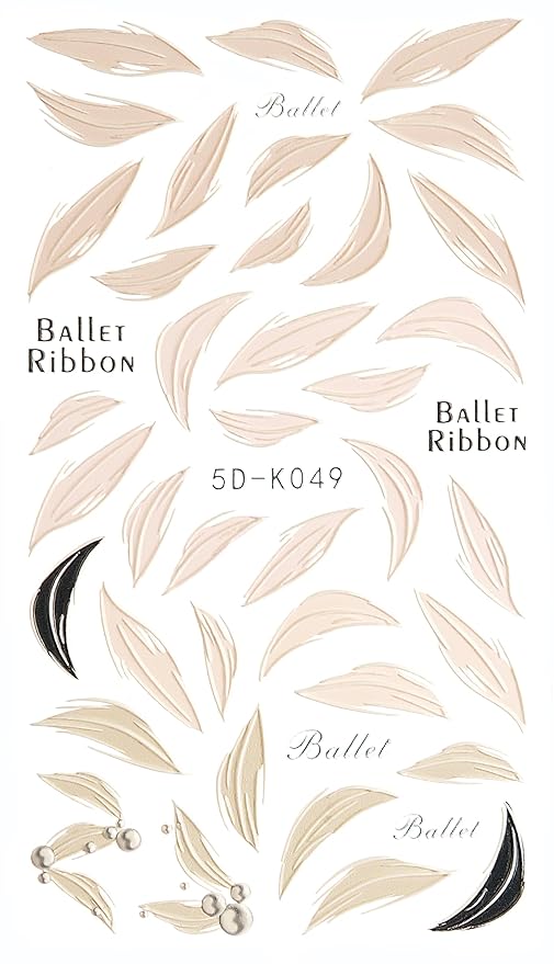 Nail Stickers, 4 Sheets 5D Angel Wing Embossed Feather Designs for Manicure