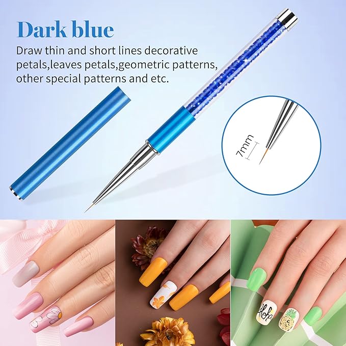 Beetles Gel Nail Polish with 5pcs Nail Art Liner Brushes Set, 20 Colors Fantasyland Collection Pastel Bright Pink Purple Navy Blue Green Glitter Led Soak Off Trendy Spring Summer Manicure Kit