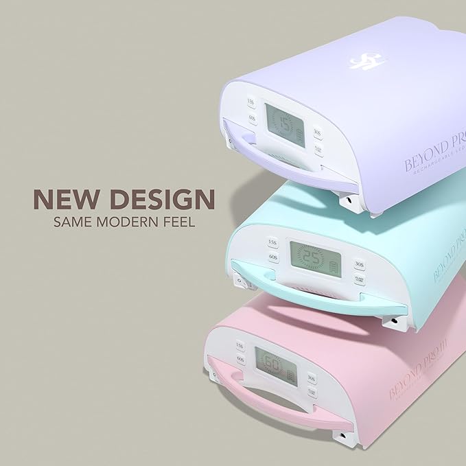 KIARA SKY UV Nail Lamp, LED Nail Lamp, Cordless & Rechargeable Nail Dryer Flash Cure UV Light for Gel Nail Polish - Beyond Pro Vol III, Matte Pink