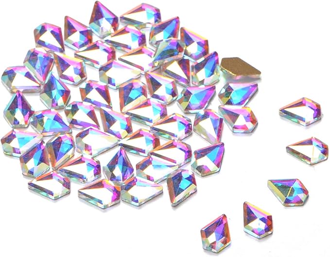 AD Beads Top Czech AB Crystal Flatback Rhinestone Nail Art Decoration Multi Shape (S24 Diamond 5x5mm, 100 Pcs)