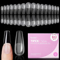 Beetles Tipex Lite Apex Nail Tips, Coffin Long, 512pcs 16 Sizes,Pre-Building Pre-Etched Acrylic Nail Tips for Flat Nails & Natural Nail Beds