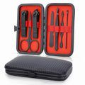 Manicure Set,Stainless Steel Nail Care Set，Professional 7 in 1 Ingrown Toenail Clipper Grooming Tool,Thanksgiving Christmas Men and Women 's Gifts, Travel Nail Care Grooming Kit .（black)