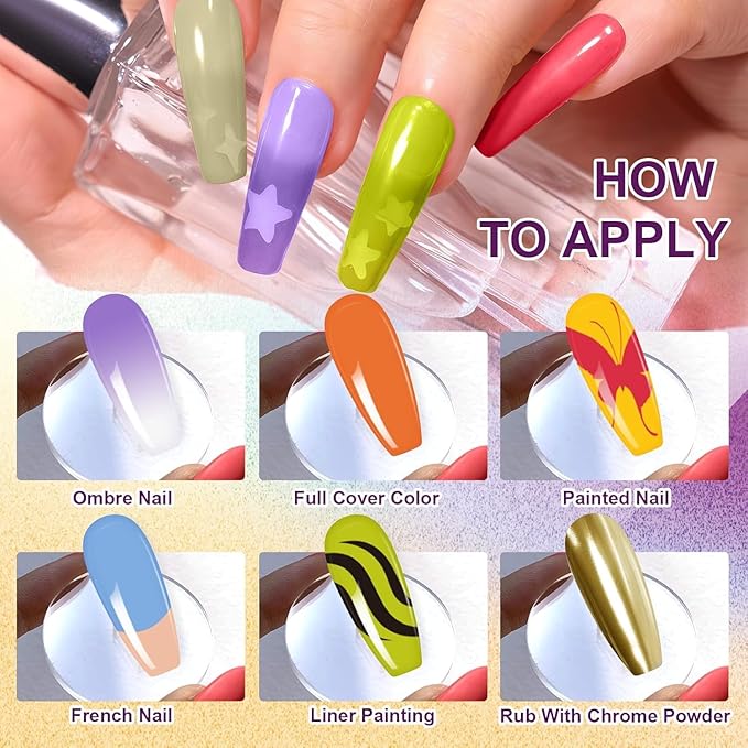 Gradient Painting Gel Set, 9*Plates Ombre Gel Nail Polish Pigment Pat Nails,Long-lasting Silky Texture Highly Saturated French Manicure Soak of UV/Led Home Salon DIY Nail Art A7+A8+X+J