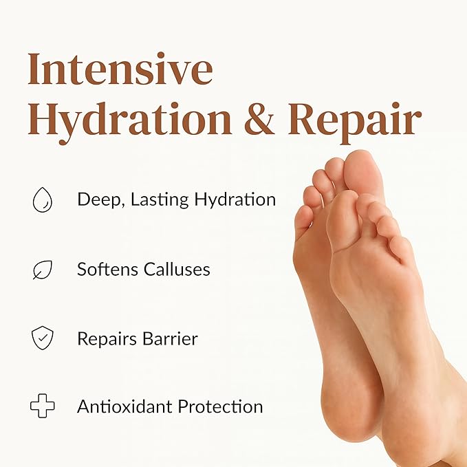 Epielle Hydrating Foot Mask 6 Pairs, Relieve and Soften with Shea Butter & Jojoba Oil, Deep Moisturizing Socks for Dry, Cracked Feet, Self Care Gifts for Women, Spa Kit, Stocking Stuffers (Pack of 2)