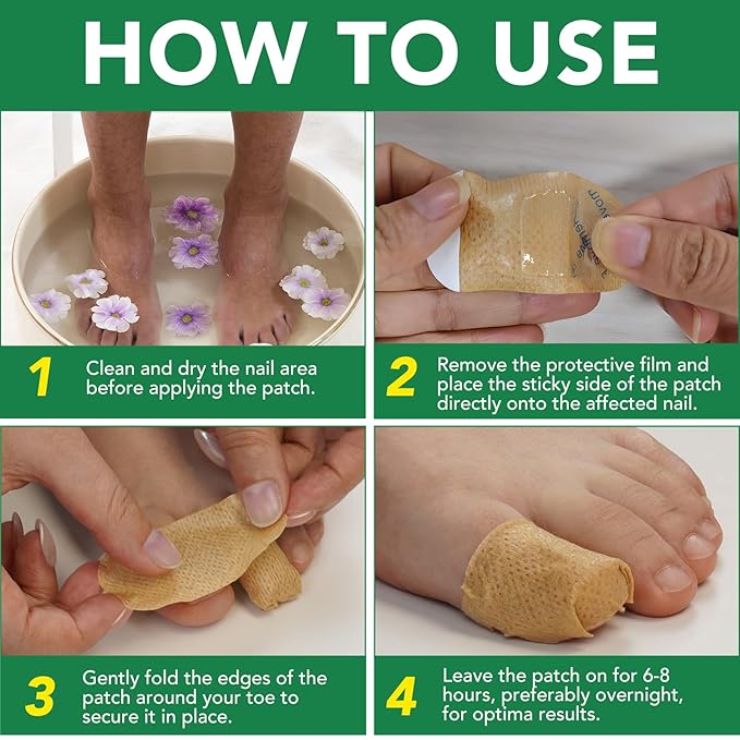 Toenail Treatment Extra Strength - 32 Pcs Nighttime Nail Patches for Toenails - Toe Nail Treatments for Nails Repair & Care - Easy to Use