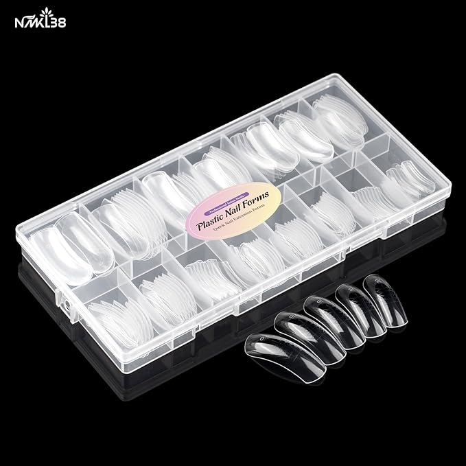 NMKL38 150Pcs Dual Forms Full Cover Nail Tips Upper Arched Extension Mold