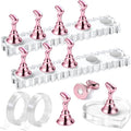 Fandamei Nail Stand, 2 Set Nail Holder for Painting Nails, Nail Stands for Press on, Press on Nail Stand for Practice, Magnetic Acrylic Nail Display Holders for Nail Art with Double-sided Tape