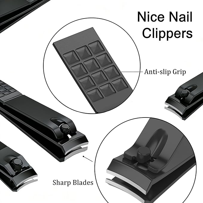 Premium 26-in-1 Manicure & Pedicure Kit – Stainless Steel Nail Care Set with Brown PU Leather Travel Case for Men & Women