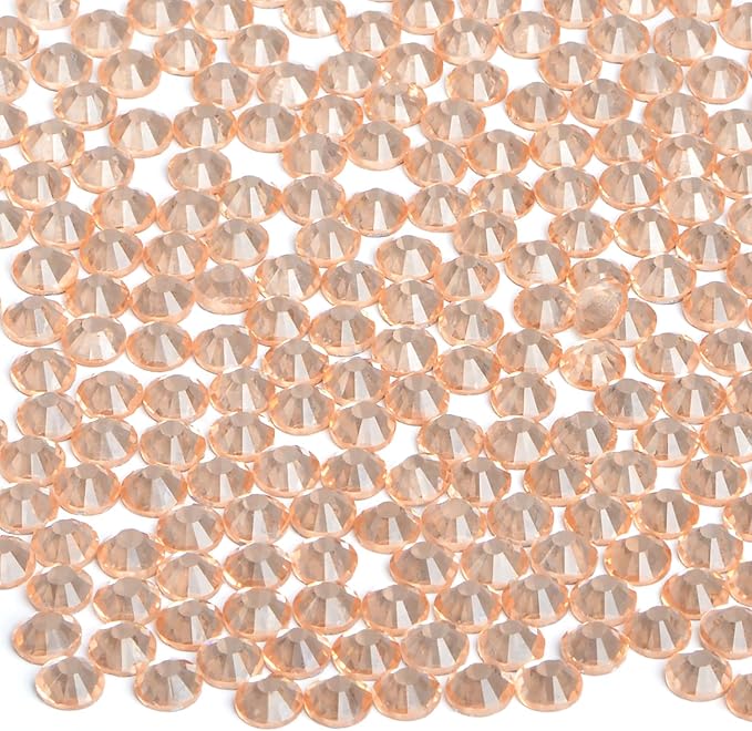 2880 Pieces SS10 Lt.Peach Hotfix Rhinestones Flatback Round Crystal Glass Rhinestones Gems for Crafts Nail Face Art Clothes Shoes Bags DIY