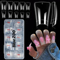 BlueZOO Duck Nail Tips, 500Pcs Clear C Curve False Nail Tips for Acrylic Nails, Gel Half Cover Wide French Nails 10 Sizes, Y2K Nail Extension Professional Salon & Home DIY Nail Art for Women Girls