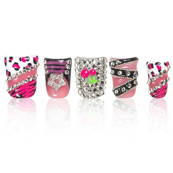 LOVFUL Press on Duck Nails Short | Handmade Acrylic French Tip Fake Nails Press ons | 3D Design Duck Short 0.8 in | H575-S
