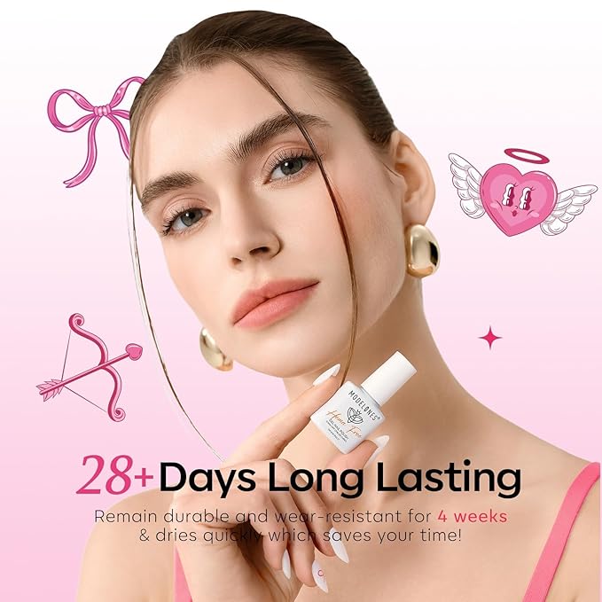 modelones Pink Gel Polish Set, Hema Free Light Pink Cat Eye Gel Polish Jelly Glitter Nude Hot Pink Pastel Nail Polish 6 Colors 2026 Spring Easter LED Nail Art DIY Gift with Magnet&Love-heart Stickers