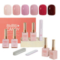 Gel Nail Polish Set Rose Coast 6 Pcs 15ml-with LED Light & Rubbing Strips , HEMA & TPO Free, DIY Manicure Kit with Glossy & Matte Finishes, Christmas New Year Gift for Women