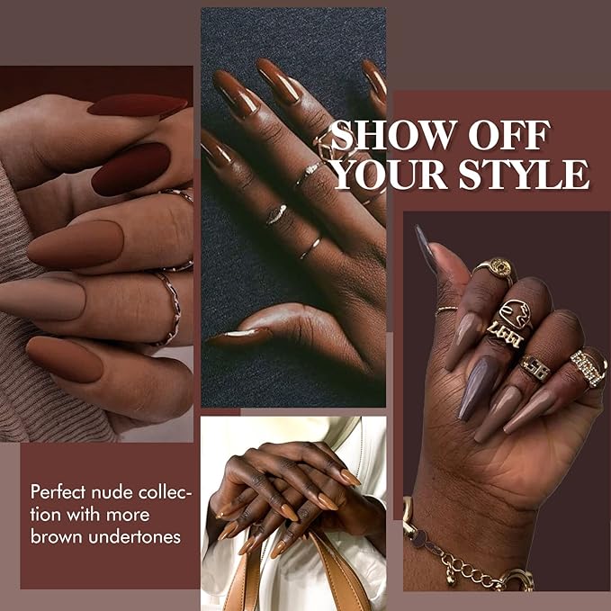 gelike ec Brown Gel Nail Polish Set: Nude Brown 2025 Gel Polish Colors Neutral Nail Polish Kit Soak Off Gel Polish Nail Art DIY Gift for Girls Women