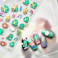 Dedyel 5D Embossed Cute Dinosaur Nail Art Stickers Cartoon Kawaii Design Anime Self Adhesive Nail Stickers for Women Kids Girls Nails Art Decorations