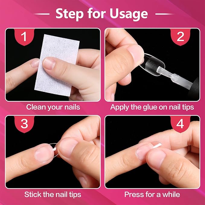 AIMEILI False Nail Tips 432PCS Short Almond Round Full Cover Nail Tips for Soak Off Nail Extension, Acrylic False Press on Nails with Box for Nail Art Salon and Home DIY, 10 Sizes