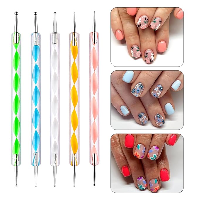 14PCS Professional Nail Art Brush Set,Crystal Handle Liner Brushes,Acrylic & Gel Nail Brush,Dotting PaintingTools,Nail Sculpture Pincher Tweezer for Manicure,Home Salon Kit