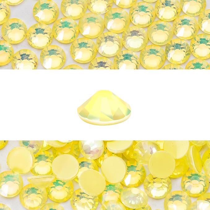 Novani 3000 Pieces Flatback Rhinestones Glass Round Gems F-Lt.Yellow Crystals for Nail Art DIY Crafts Clothes Shoes,SS20,4.6-4.8mm