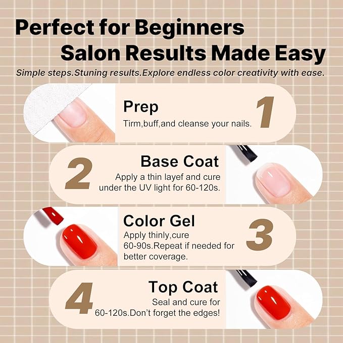 JR Gel Nail Polish Set, 16ml Full Size Bottle 6 Colors Nude Brown Pink 9D Cateye Glitter Nail Gel Polish Gift Soak Off Led Nail Art Kit Salon DIY Colorful Bottle B