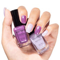 Purple Sparkle Nail Polish, Mermaid Shimmer Shades Classic Fingernail Toenail Polish Duo, Caster Oil Enriched, Non-Gel, Vegan, Opaque, Quick Dry Lilac Glitter DIY Nail Art