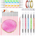 Nail Art Tools Set, Nail Art Brushes with Nail Art Palette, Nail Dotting Tools, Dual Tipped Silicone Nail Tools, Nail Design Tools Supplies Kit for Nail Tech and Beginners