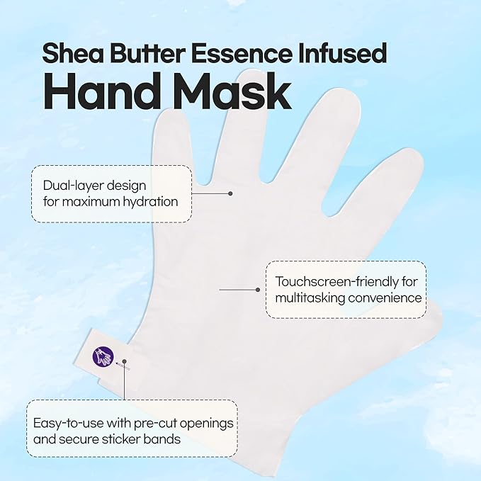 Epielle Intensive Repairing Hand & Foot Masks, Restore and Moisturize Dry, Cracked Skin, Self Care Gifts for Women, Spa Kit, Stocking Stuffers, 6 Moisturizing Gloves & 6 Moisturizing Socks