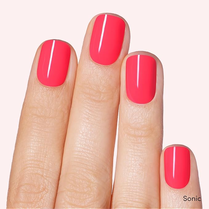 Dashing Diva Glaze Nail Strip Duo - Berry Bright Collection - Sonic & Suns Out Swirl - Long Lasting, Chip Resistant, Semi-Cured Gel Nail Strips - Contains 2 Colors