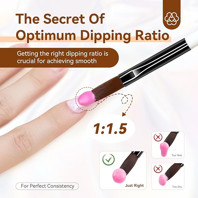 SAVILAND 3pcs Acrylic Nail Brush Set, Size 8/10/14 Kolinsky Acrylic Nail Brushes for Acrylics Application, Acrylics Powder Nails Art Extension with Black & White Handle for Beginner & Professional
