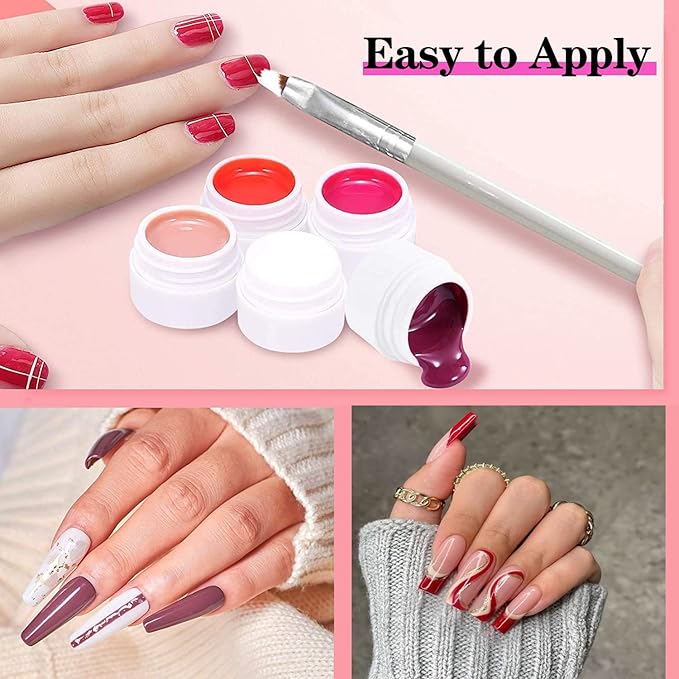 36 Colors Nail Art Gel Paint Kit, 38PCS Polish Set With Brush for DIY Design At Home, Solid Polish for DIY, Nails Kits Gift for Women