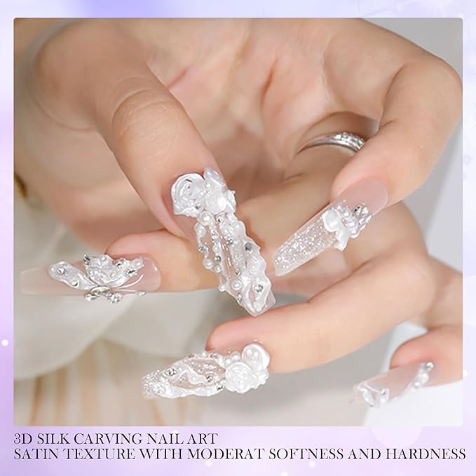 NAILGIL Solid Builder Gel For Nails, Pearl White 3D Sculpture Nail Art Non-Sticky Hand Hard Extension Gel Sock Off UV with Mold for Nail Art Salon Home DIY