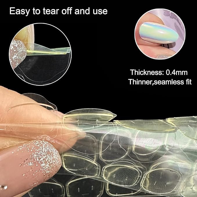 20 Sheets Press on Nails Sticky Tabs,480 PCS Nail Adhesives Tabs Waterproof Gel Glue Stickers Breathable Jelly Double-Sided Adhesive Tapes for Press Ons False Nail Tips Manicure Glue Sticker