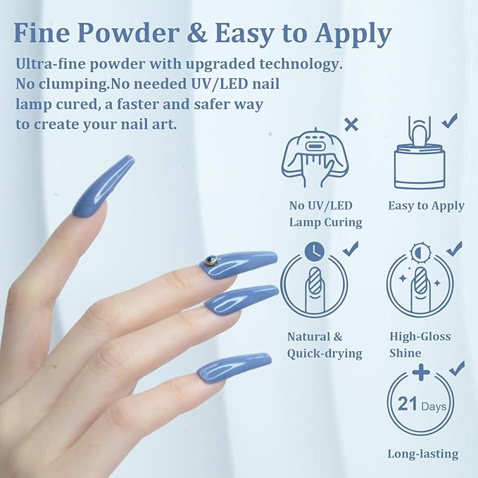Dipping Powder - Dark Grey, Nail Dip Powder 1 Oz, Professional Salon DIY French Manicure, No Lamp Needed