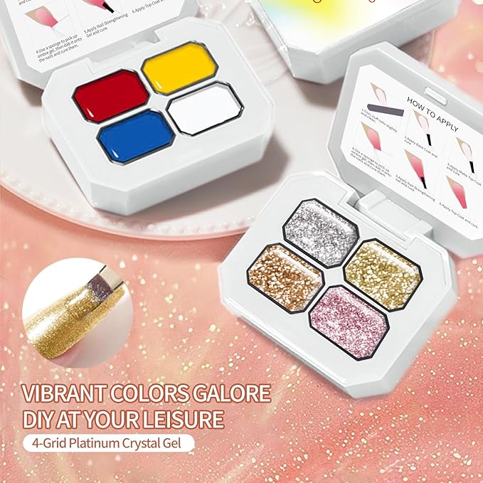 AIJIMEI Ombre Gel, Gradient Painting Gel, Nail Polishgel Ombre Color Palette, Including 100 Nail Sponges and Grabbing Pen Suitable for Salons and Family DIY (B2)