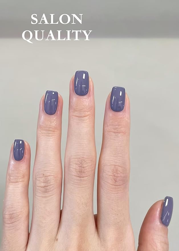 Semi Cured Gel Nail Strips - UV Light Gel Nail Stickers - 20 Long Lasting Salon Quality Wraps (Violet Moonlight)