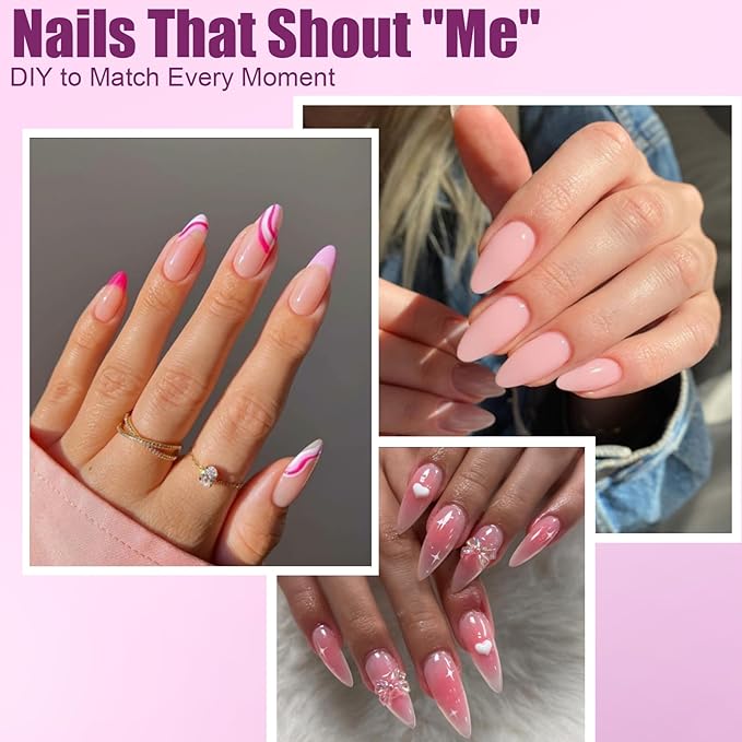 280 Pcs Original Sandwich Nails Dual Form with Guide Lines Almond Round Nail Mold for Builder Gel Nail Extensions Art Design Salon DIY at Home