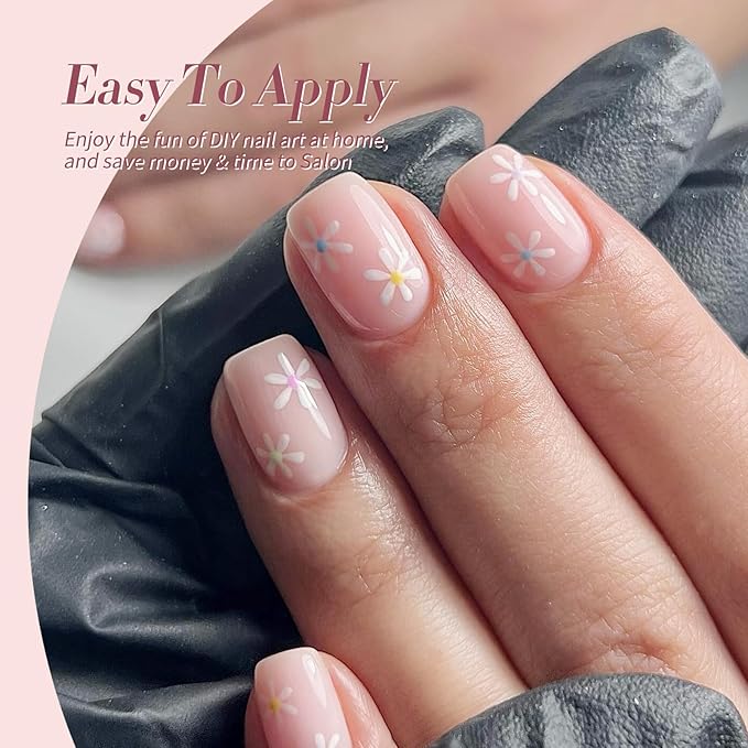 Born Pretty Milky White Jelly Nude Pink Gel Nail Polish Valentine's Day Translucent Natural Sheer Pink Soak Off U v Light Cure Gel Polish Kit for Salon and Nail Art DIY at Home 6Colors