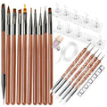 Nail Art Brushes Set with Nail Stand Holder for Press On & Painting Nails,Nail Dotting Tools with Sculpture Pen,Acrylic Nail Brushes for Gel Builder Extensions French Tip,Nail Art Tools Design