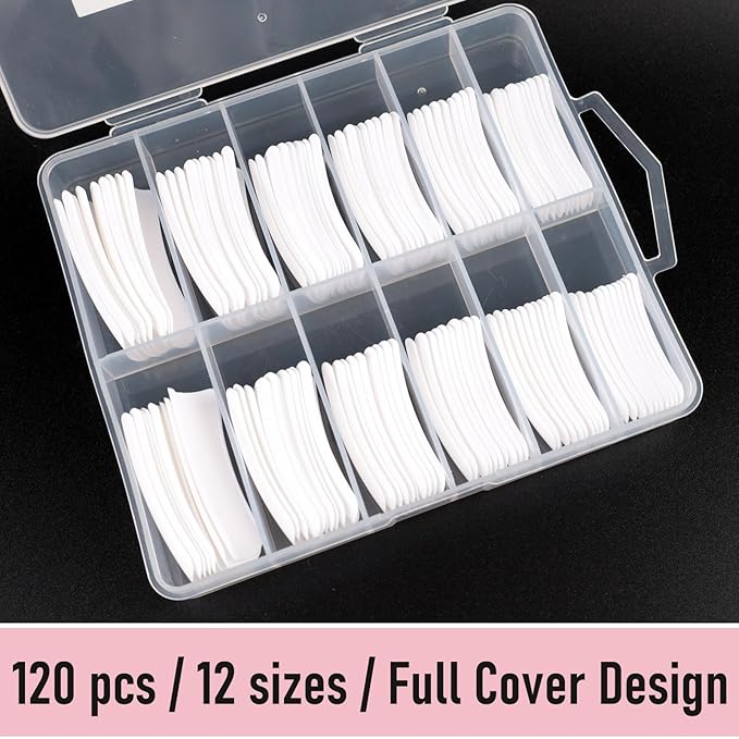 Duck Nail Tips 120Pcs XXL White Duck Feet Nail Tips Extra Long Duck Nails Y2K Press on Nails 12 Sizes Full Cover Acrylic False Nails for Manicure Salon and Home DIY