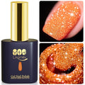 YTD Likomey Colorful Reflective Glitter Gel Nail Polish,15ml Orange Flash Diamond Shimmer Nails Gel,Sparkly Shiny Salon Home Fall Winter Manicure UV Varnish,SZ394