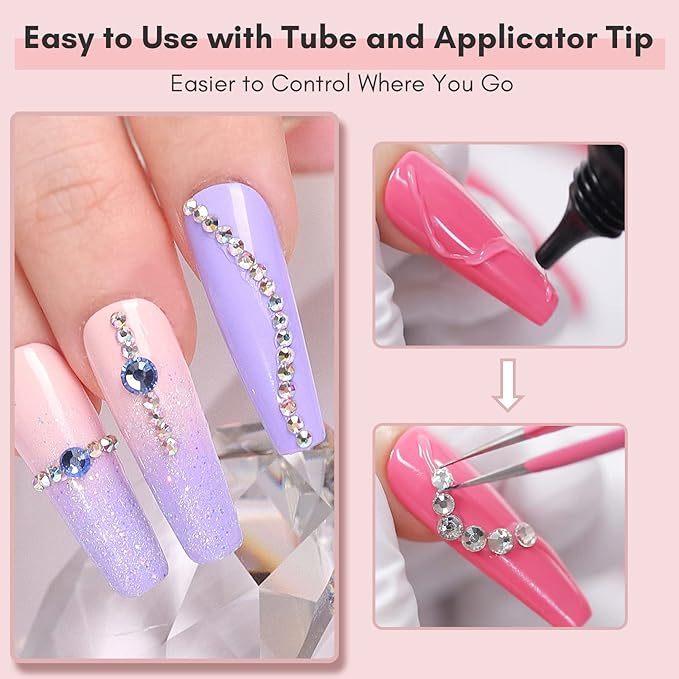 Makartt Nail Rhinestone Glue for Nails Bundle with Makartt UV Light for Gel Nails: Handheld Mini UV LED Nail Lamp Portable Lumière Nail Dryer for Curing Gel Polish Nail Glue Rechargeable USB