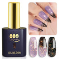 YTD Likomey Brocade Glitter Color Changing Gel Nail Polish,15ml Grayish Purple To Black Shimmer Mood Temperature Change Colors Iridescent Flakes,Fall Winter Ombre Thermal UV Gel,WB348